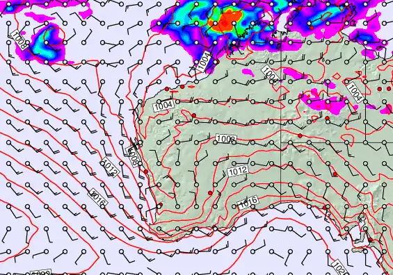 Western Australia forecast chart for Friday, February 6th, 2026 at 6:00 AM