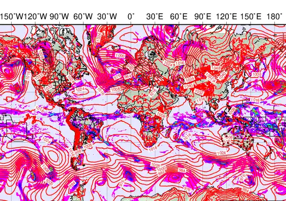 World forecast chart for Wednesday, February 4th, 2026 at 6:00 PM