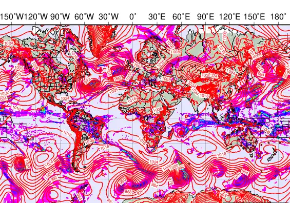 World forecast chart for Sunday, February 8th, 2026 at 6:00 PM