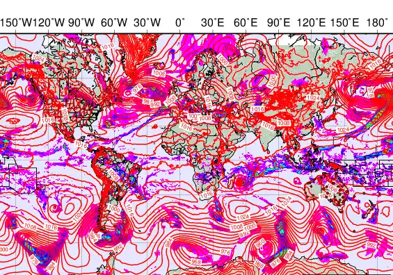 World forecast chart for Tuesday, February 10th, 2026 at 6:00 AM
