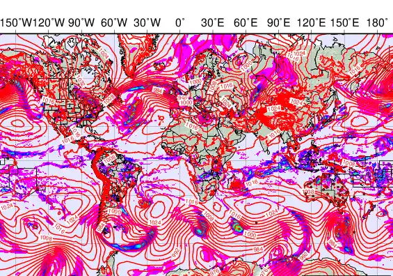 World forecast chart for Wednesday, February 11th, 2026 at 6:00 AM