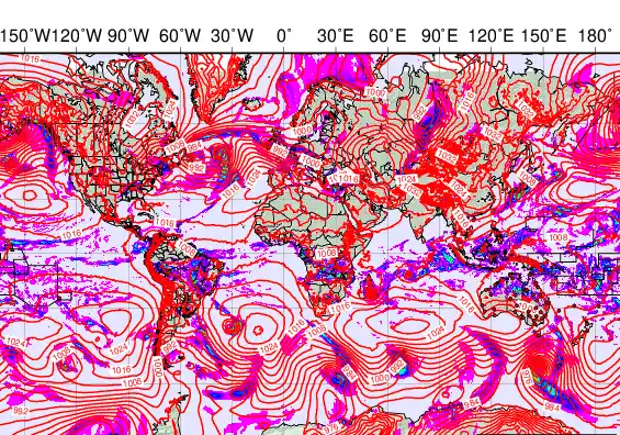 World forecast chart for Wednesday, February 11th, 2026 at 6:00 PM